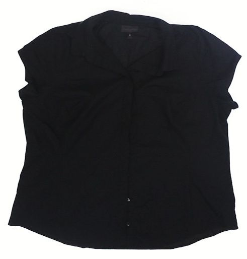 Women 1X Black Button-Up